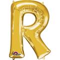 Anagram 32 in. Letter R Gold Supershape Foil Balloon 78425